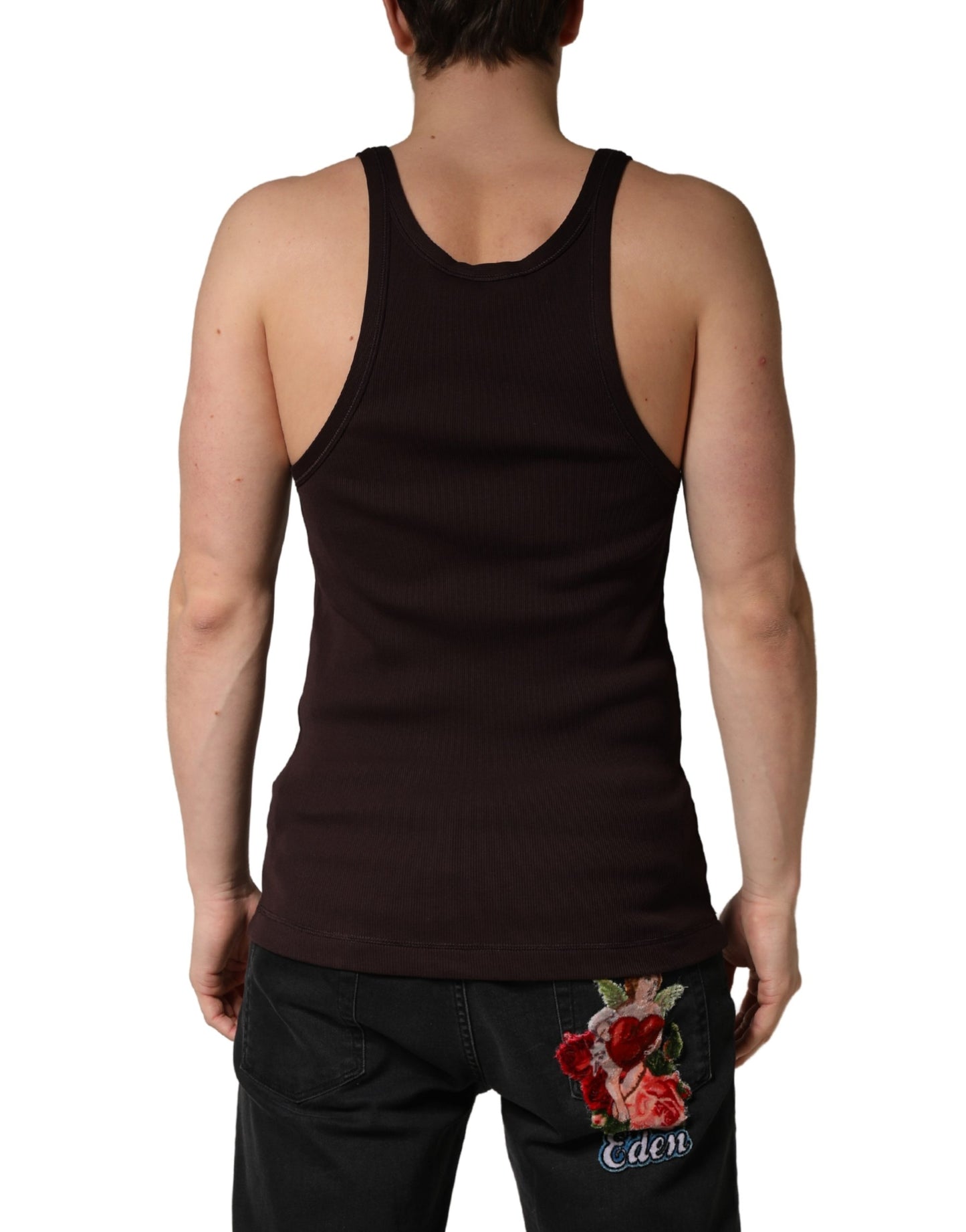 Débardeur marron sans manches à col rond Dolce &amp; Gabbana
