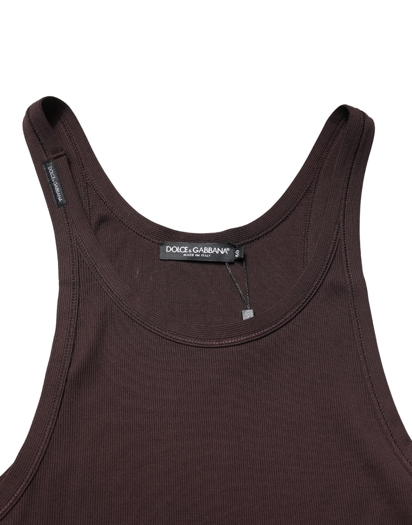 Débardeur marron sans manches à col rond Dolce &amp; Gabbana