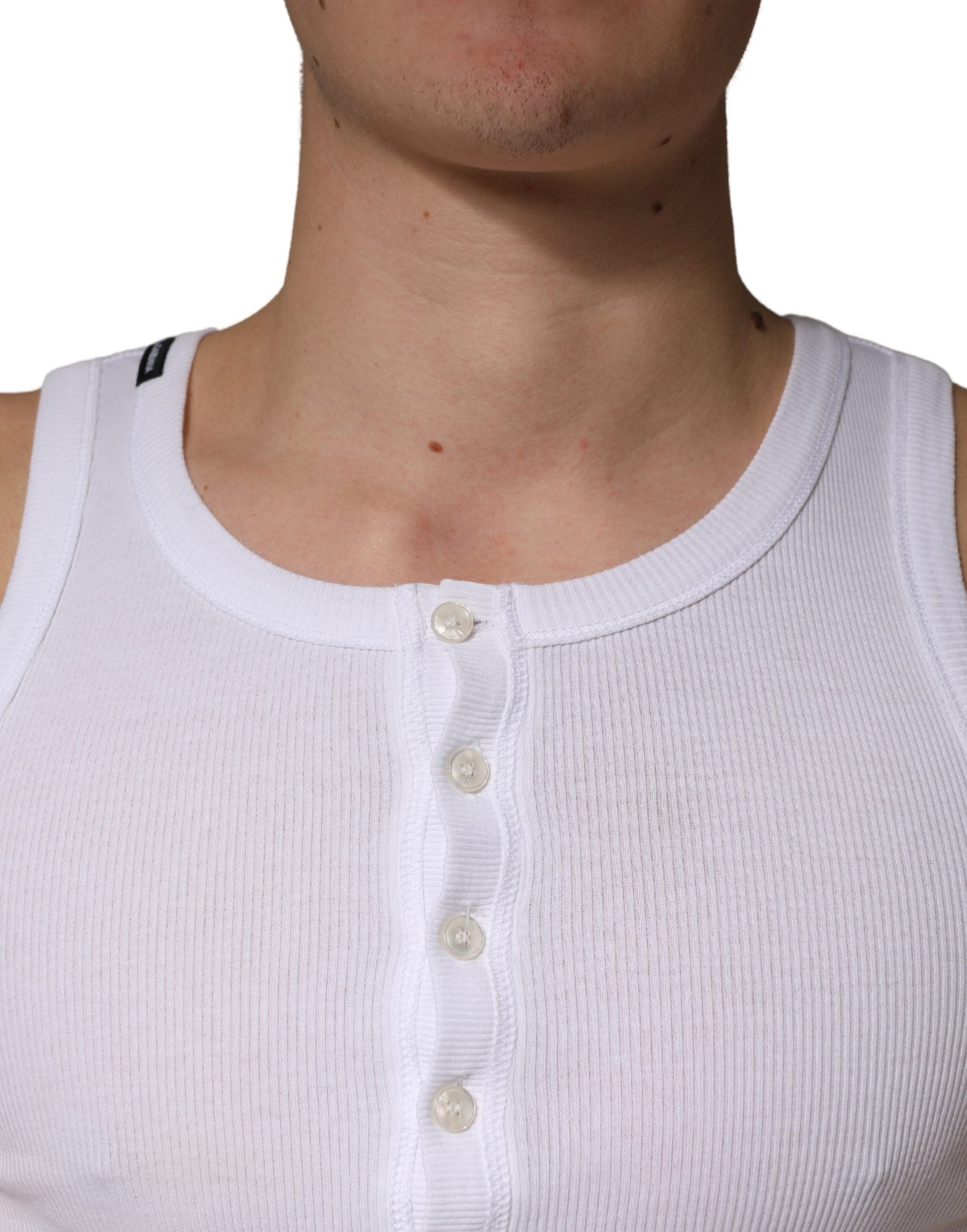 Débardeur blanc sans manches à col rond Dolce &amp; Gabbana