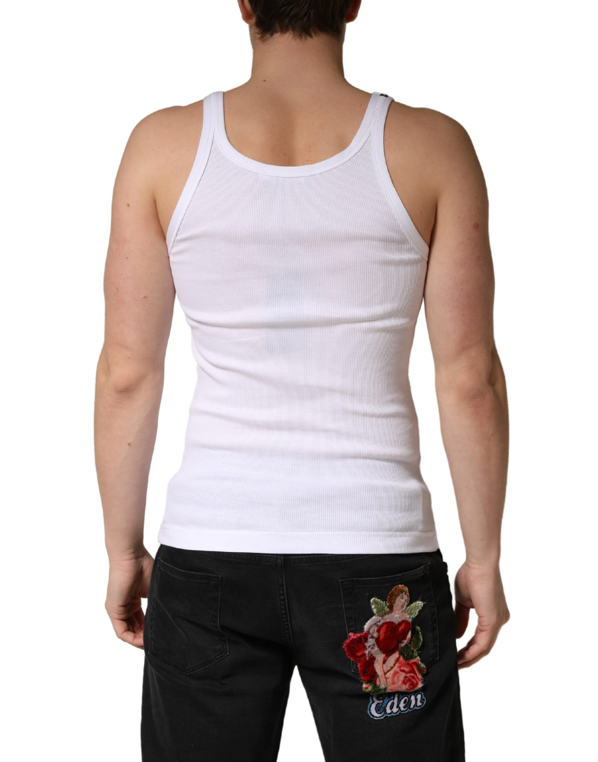 Débardeur blanc sans manches à col rond Dolce &amp; Gabbana