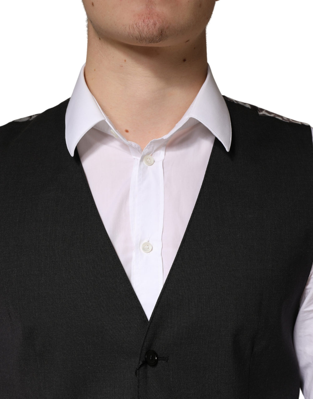 Dolce & Gabbana Black Wool Dress Waistcoat for Men
