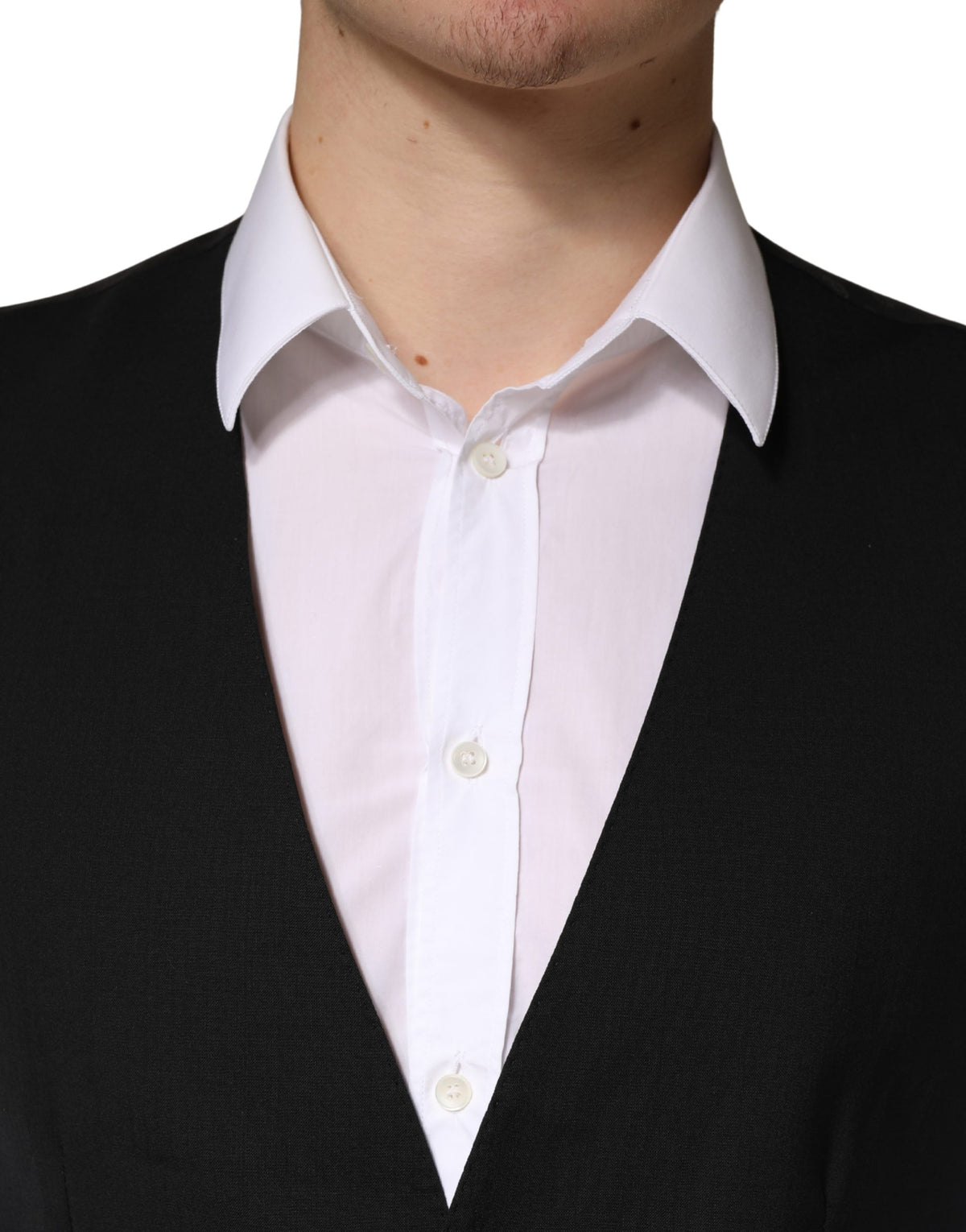 Dolce & Gabbana Black Wool Dress Waistcoat for Men