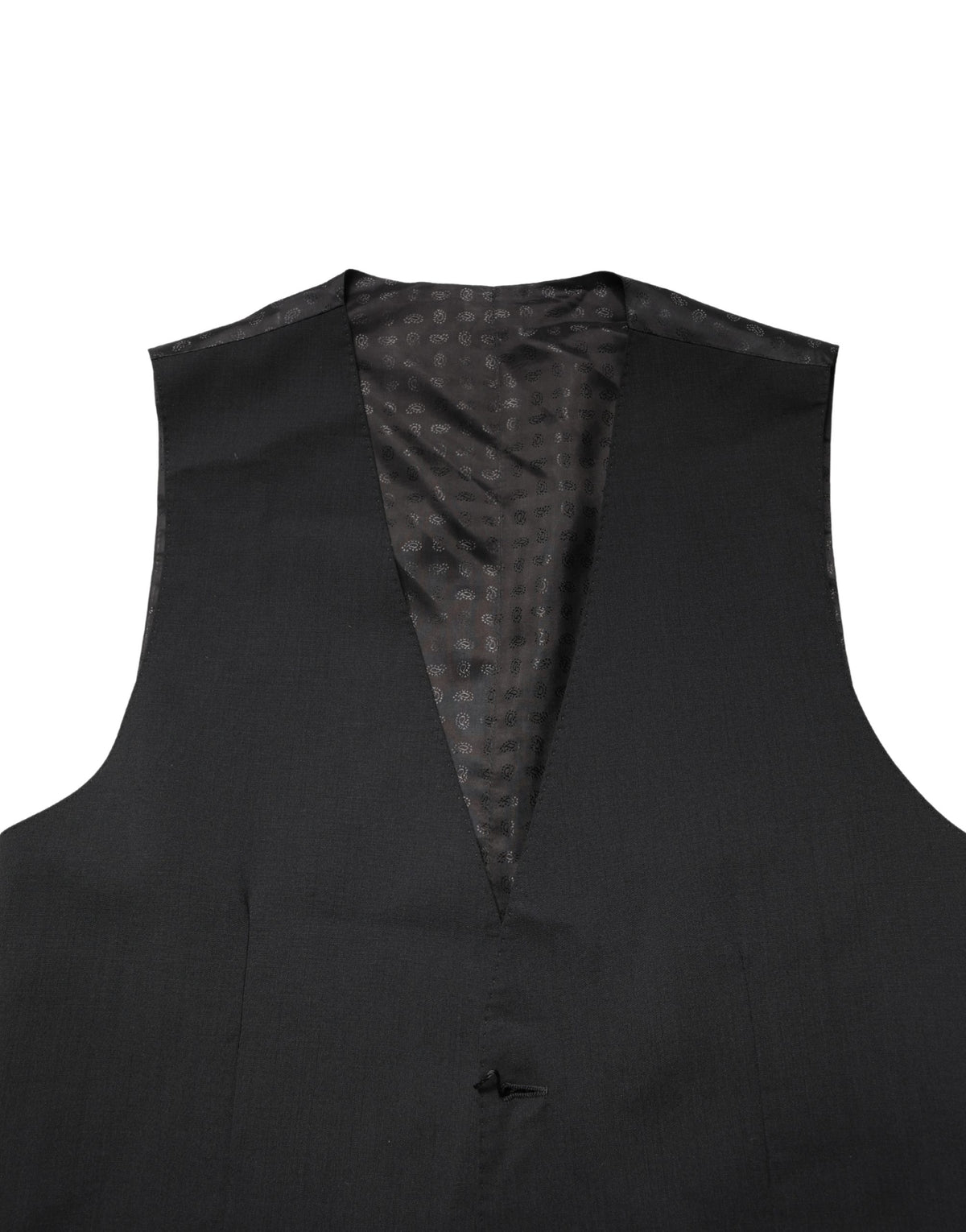 Dolce & Gabbana Black Wool Dress Waistcoat for Men