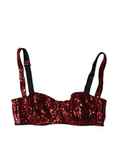 Dolce & Gabbana Red Sequined Balconette Bra for Women