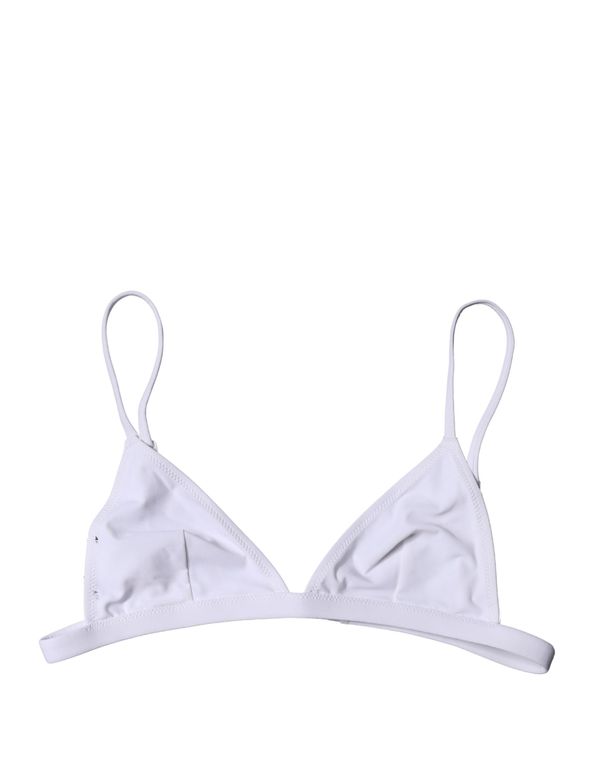Dolce & Gabbana White Nylon Triangle Bikini Top