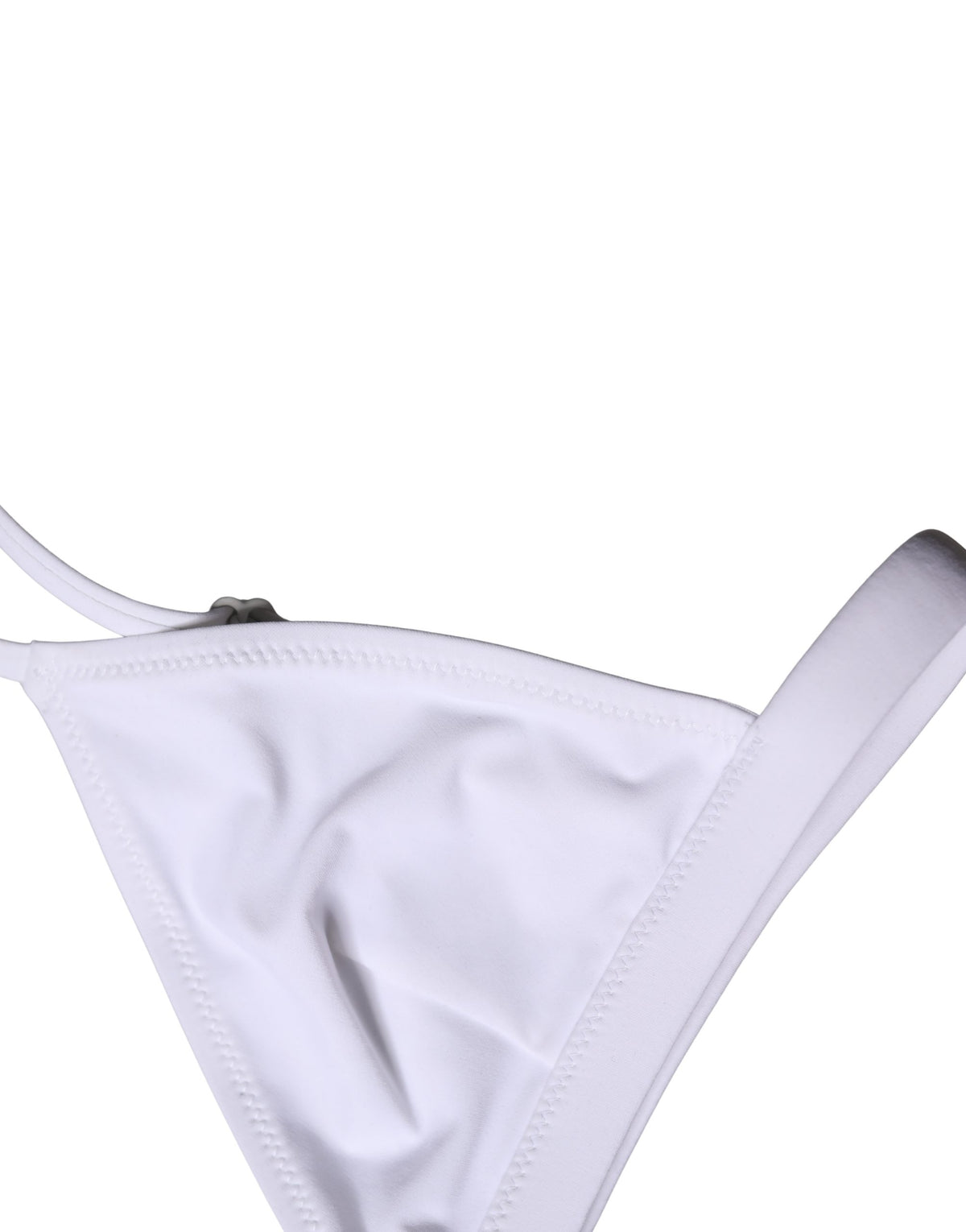 Dolce & Gabbana White Nylon Triangle Bikini Top