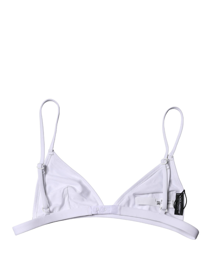 Dolce & Gabbana White Nylon Triangle Bikini Top