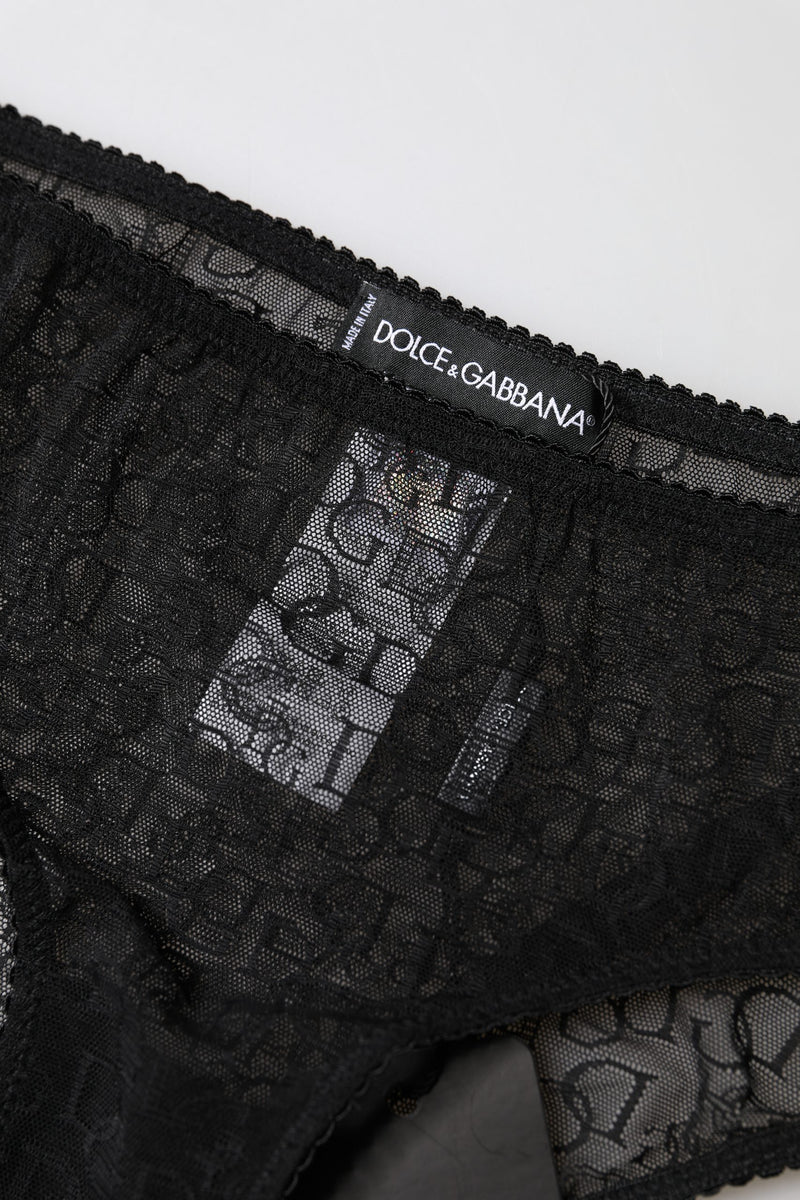 Dolce & Gabbana Black Nylon Stretch Mid Waist Briefs
