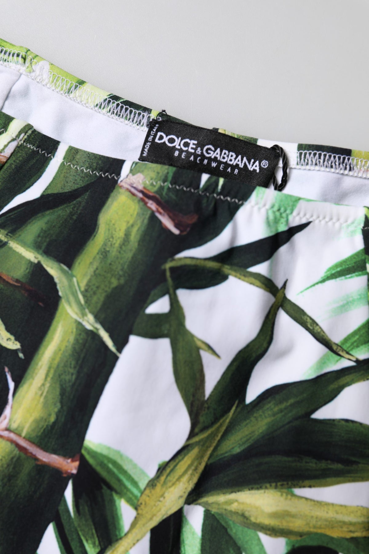 Dolce & Gabbana Green Leaf Print High-Waisted Girdle Panties