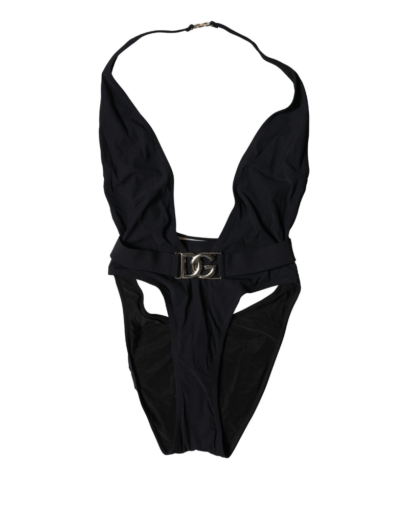 Dolce & Gabbana Black DG Nylon One-Piece Swimsuit