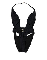 Dolce & Gabbana Black DG Nylon One-Piece Swimsuit