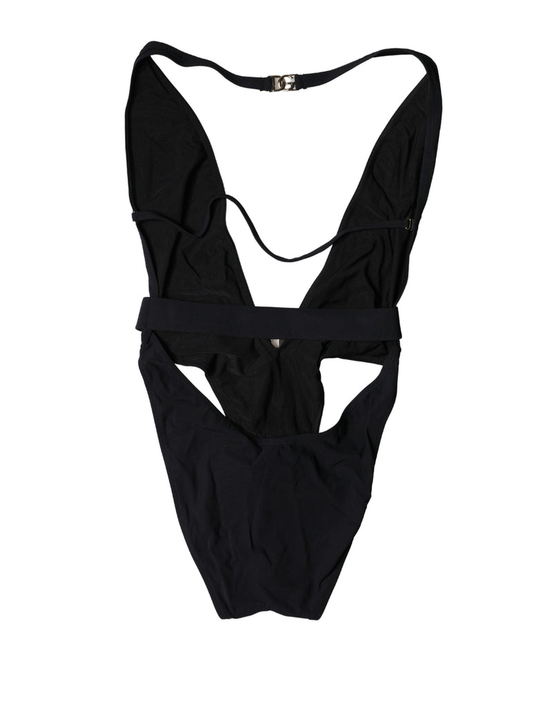 Dolce & Gabbana Black DG Nylon One-Piece Swimsuit