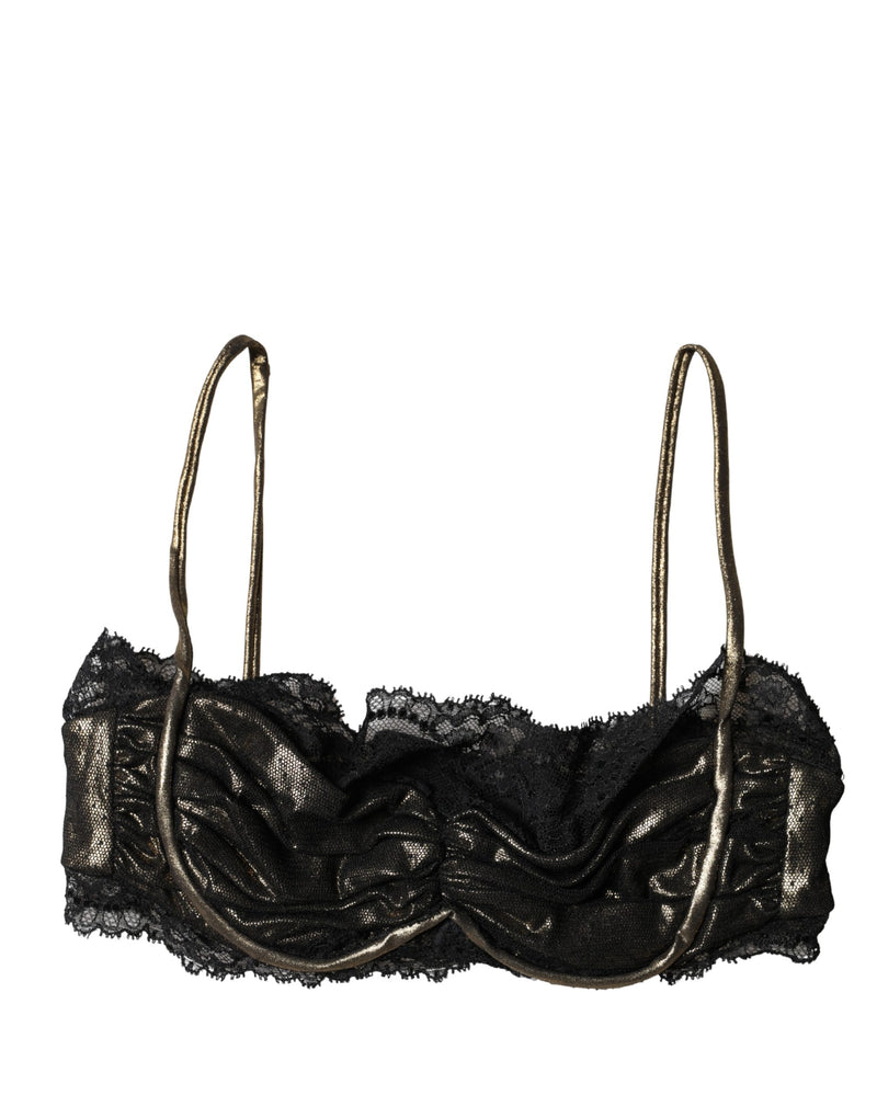 Dolce & Gabbana Black Silk Underwired Balconnet Bra