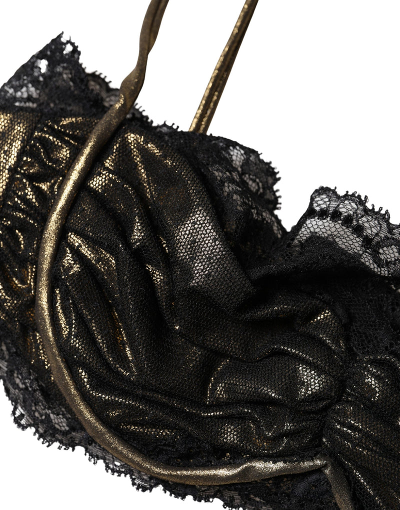 Dolce & Gabbana Black Silk Underwired Balconnet Bra