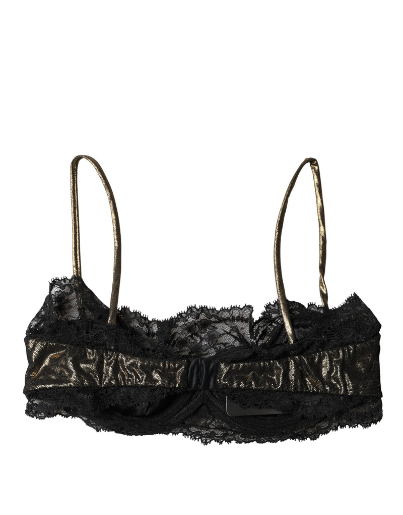 Dolce & Gabbana Black Silk Underwired Balconnet Bra