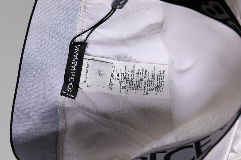 Dolce & Gabbana White Logo Brief High Waist Panty Underwear