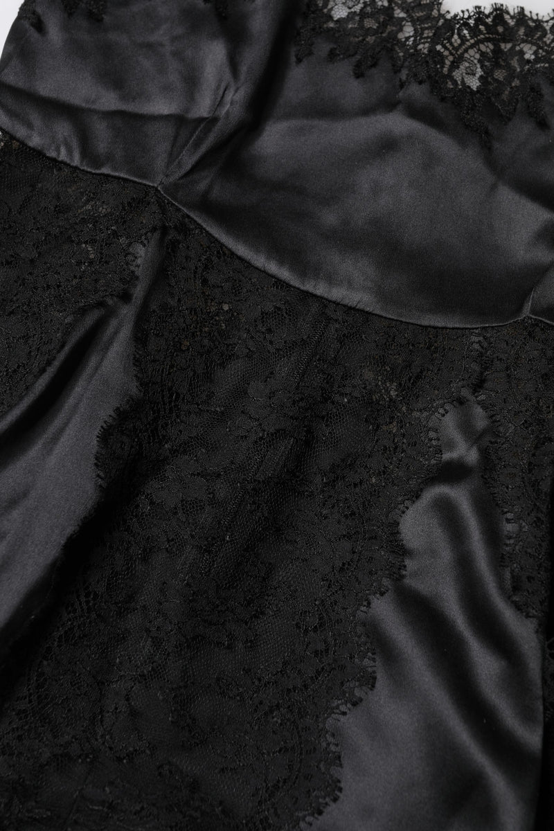Dolce & Gabbana Black Silk Lace Trim Lingerie Top