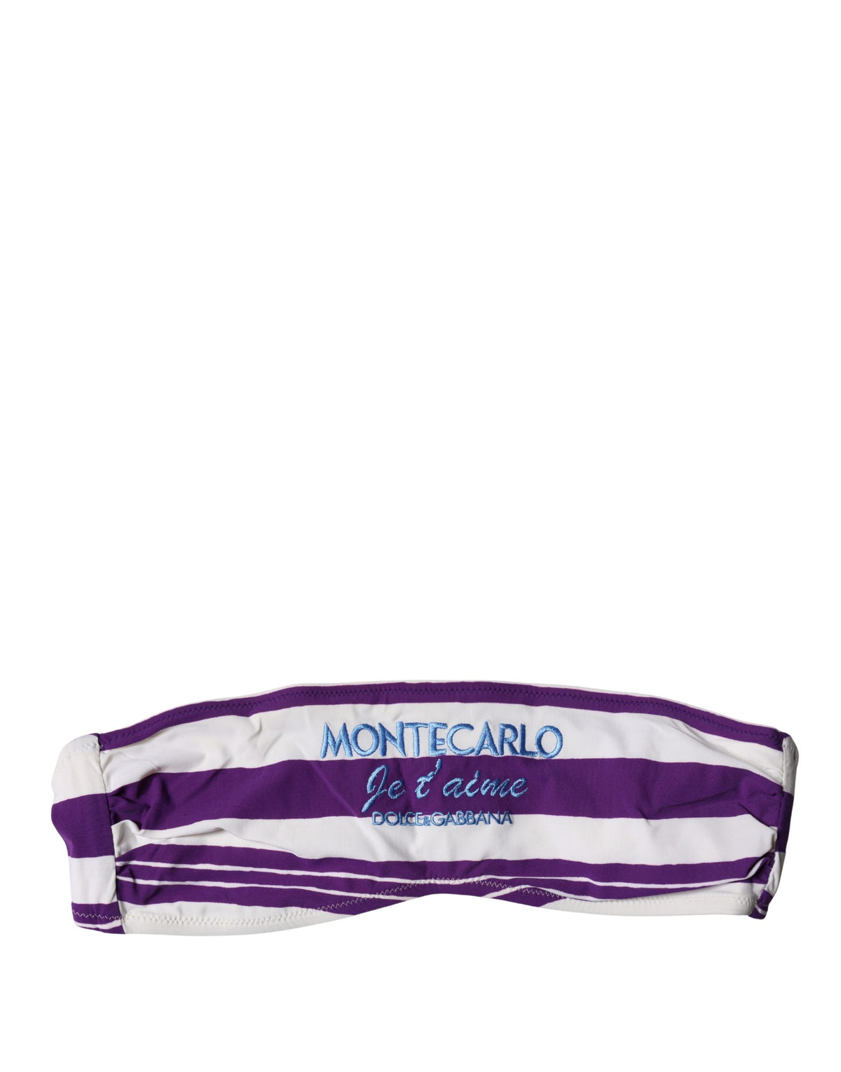 Dolce & Gabbana Purple White Stripes Bandeau Swimwear