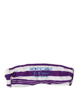 Dolce & Gabbana Purple White Stripes Bandeau Swimwear