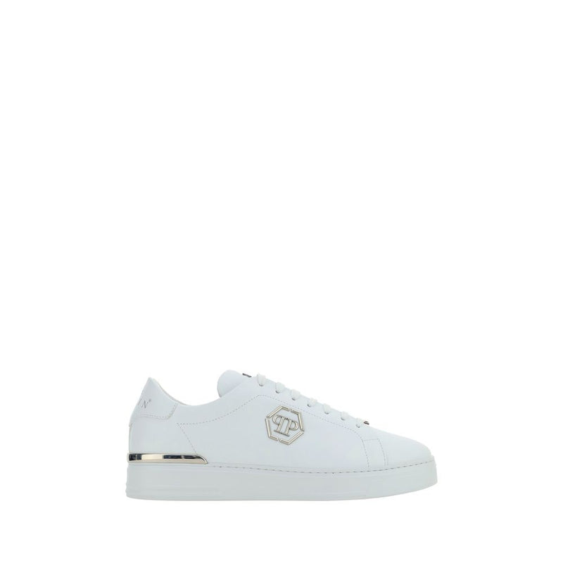 Philipp Plein White Leather Low Top Sneakers for Men