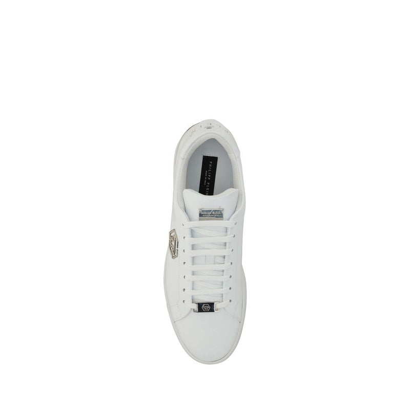 Philipp Plein White Leather Low Top Sneakers for Men
