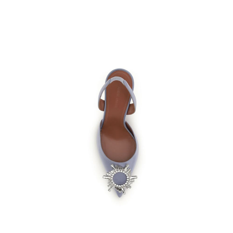 Amina Muaddi Begum Purple Silk Pumps for Women