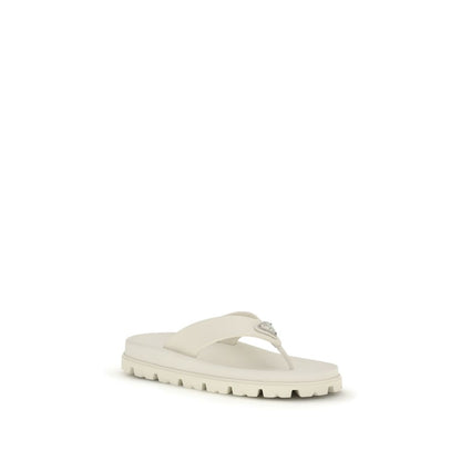 Prada White Rubber Flip-Flop Sandals