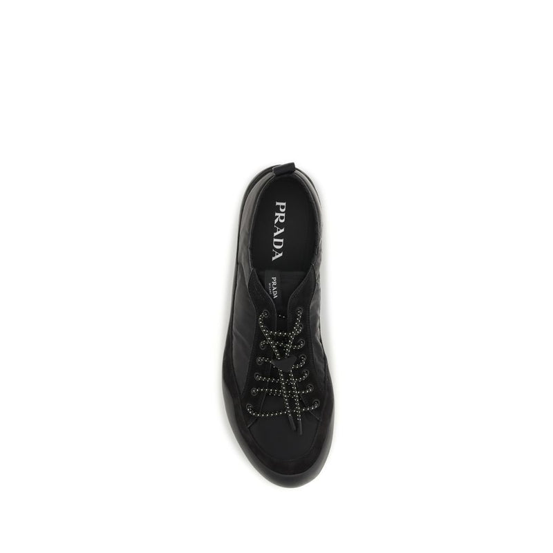 Prada Black Calf Leather Bos Taurus Athletic Sneakers
