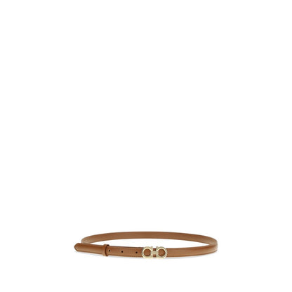 Ferragamo Beige Calf Leather Bos Taurus Thin Belt