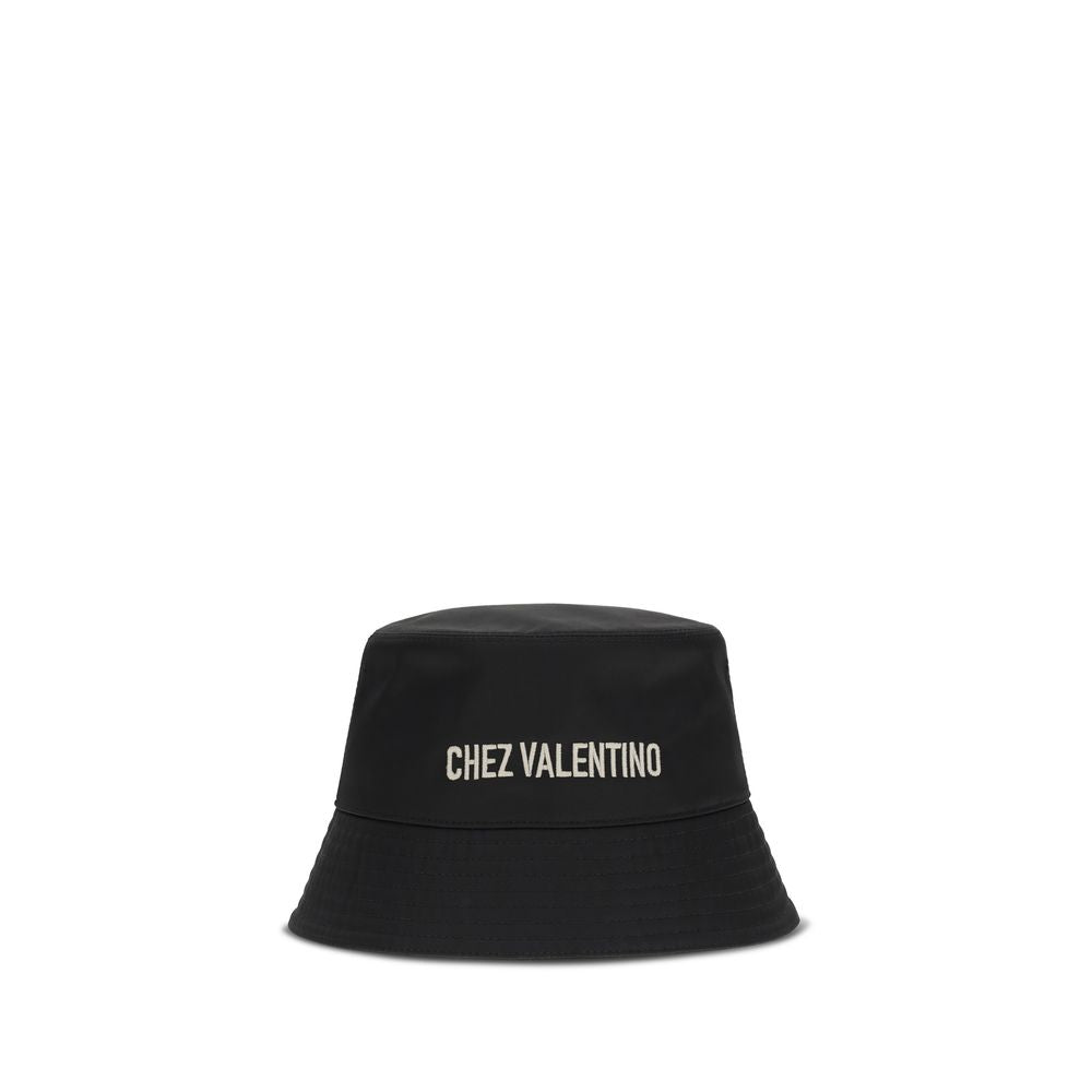 Valentino Garavani Black Cotton Bucket Hat - Elegant Summer Accessory