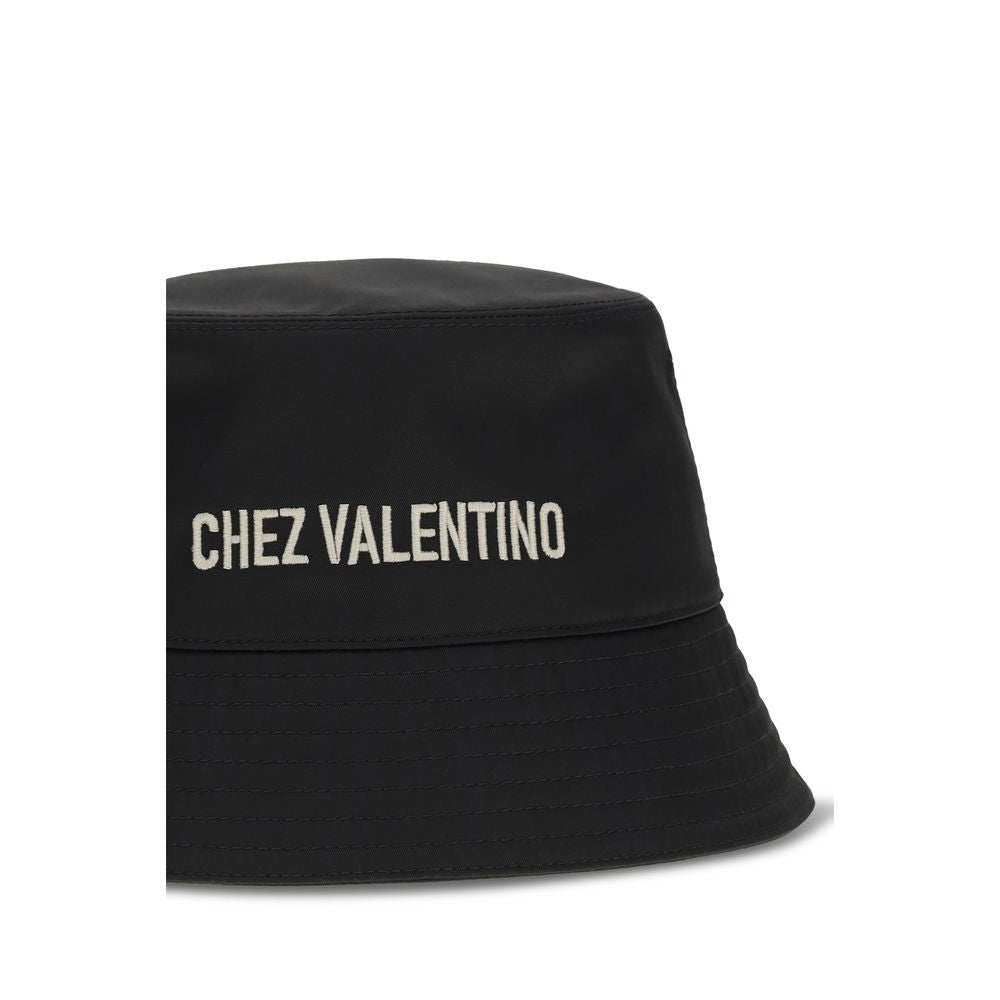 Valentino Garavani Black Cotton Bucket Hat - Elegant Summer Accessory