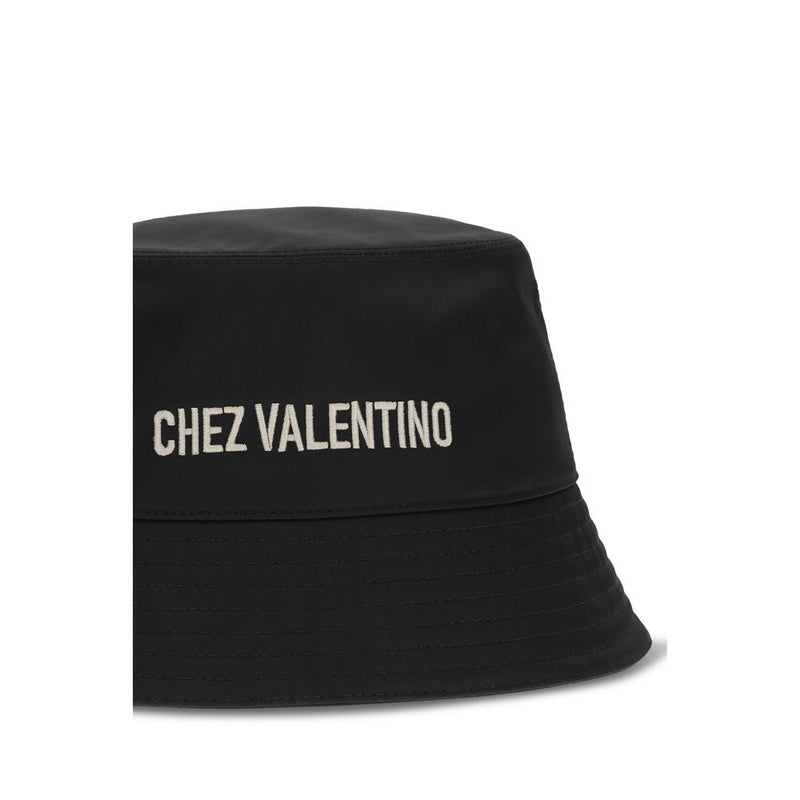 Valentino Garavani Black Cotton Bucket Hat - Elegant Summer Accessory