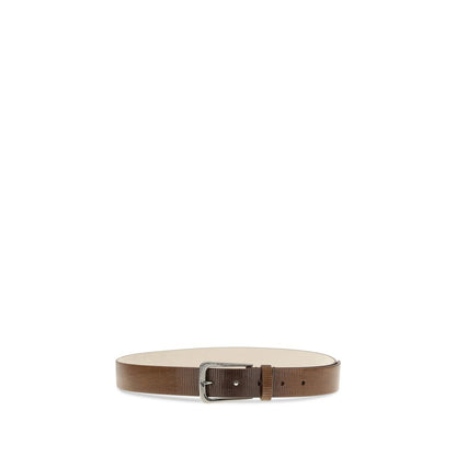Brunello Cucinelli Brown Calf Leather Bos Taurus Regular Belt