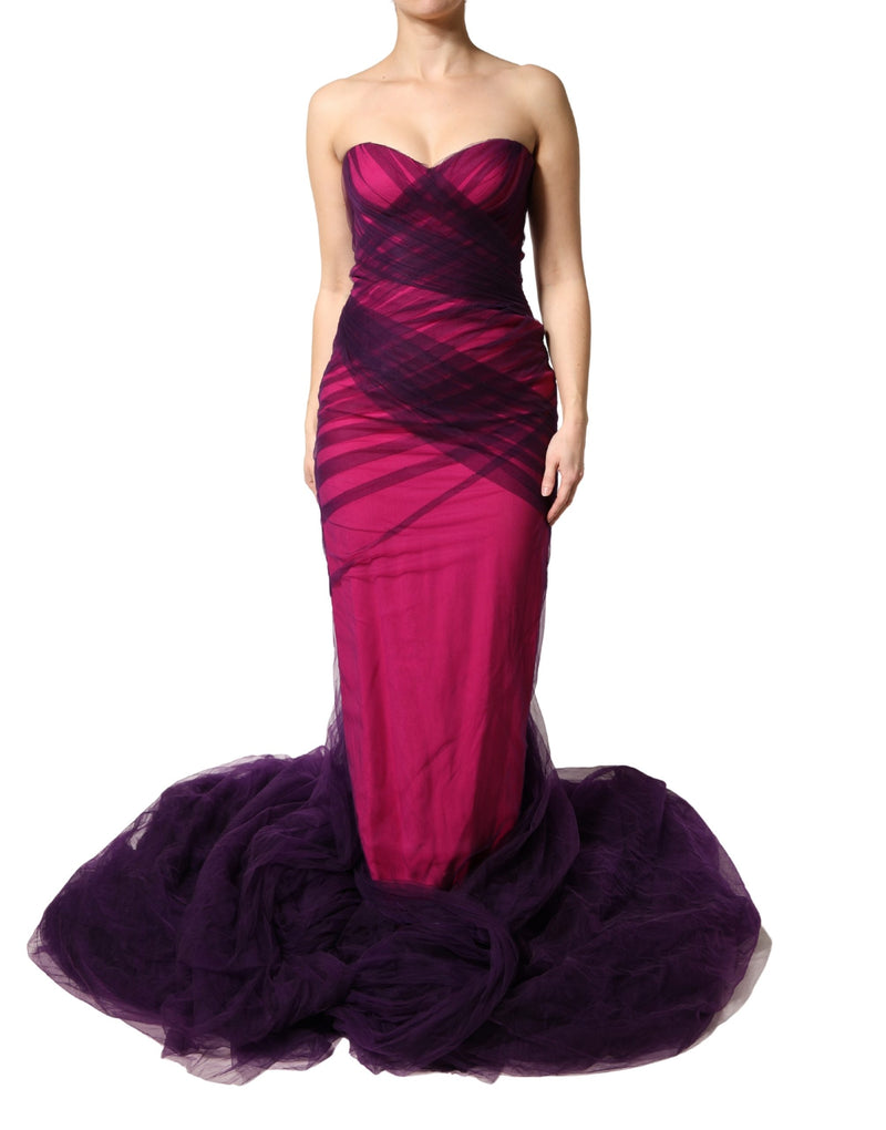 Robe Sirène Sans Bretelles Dolce & Gabbana Rose et Noir