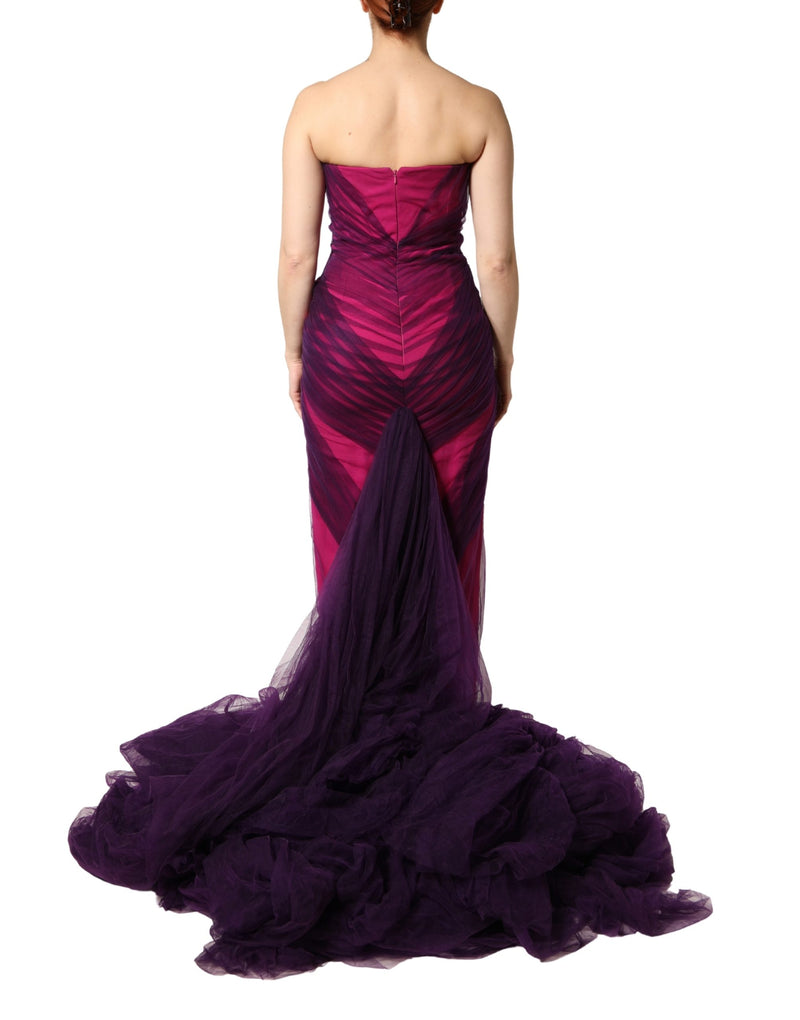 Robe Sirène Sans Bretelles Dolce & Gabbana Rose et Noir