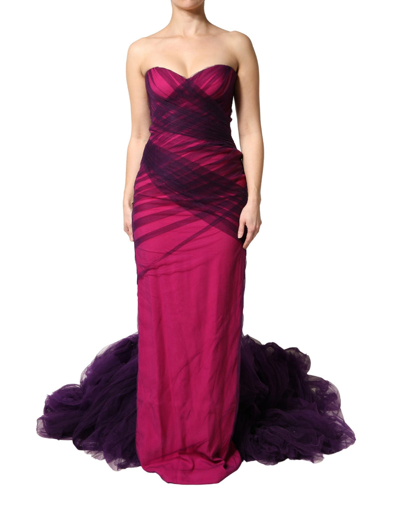 Robe Sirène Sans Bretelles Dolce & Gabbana Rose et Noir