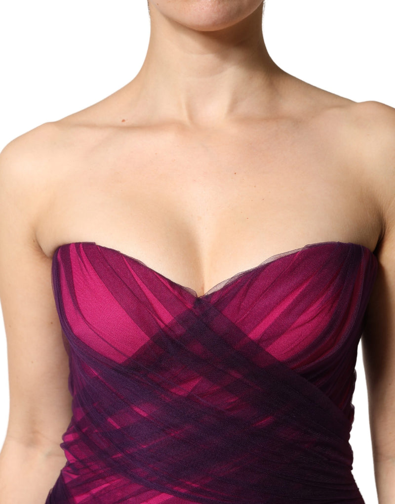 Robe Sirène Sans Bretelles Dolce & Gabbana Rose et Noir