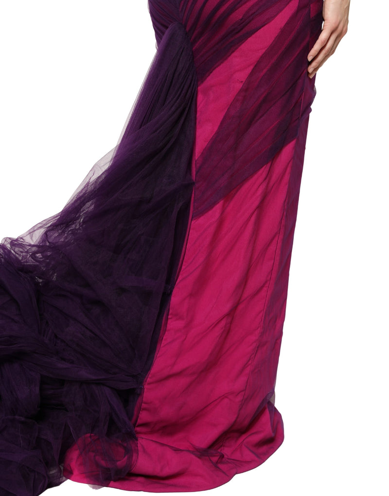 Robe Sirène Sans Bretelles Dolce & Gabbana Rose et Noir
