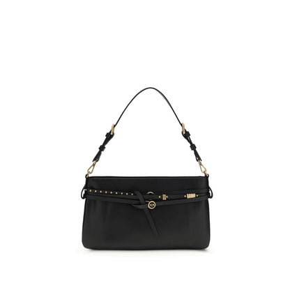 PINKO Black Calf Leather Bos Taurus Shoulder Bag