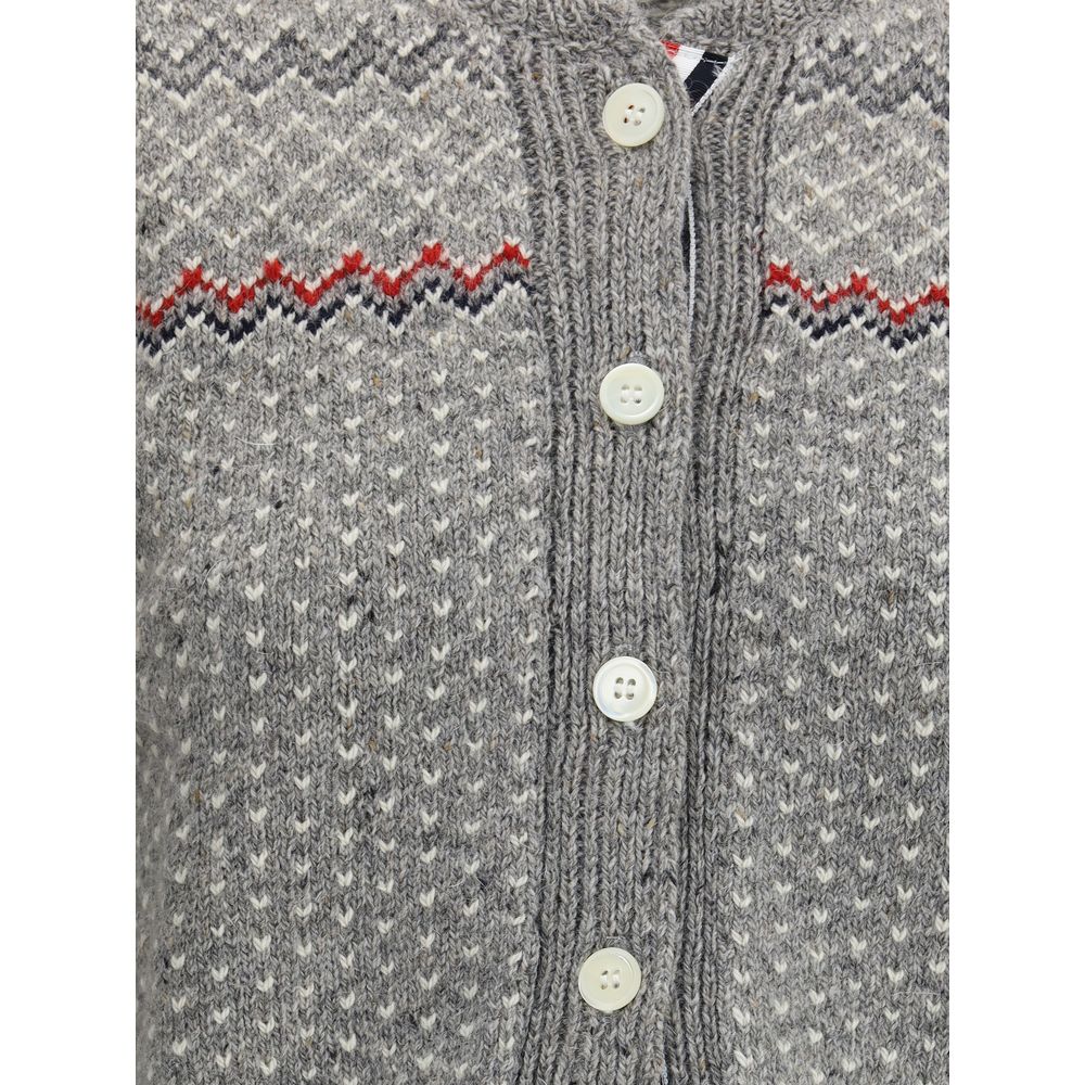 Thom Browne Gray Wool Cardigan