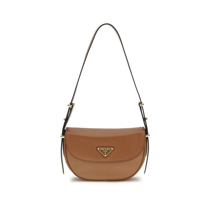 Prada Brown Calf Leather Bos Taurus Shoulder Bag