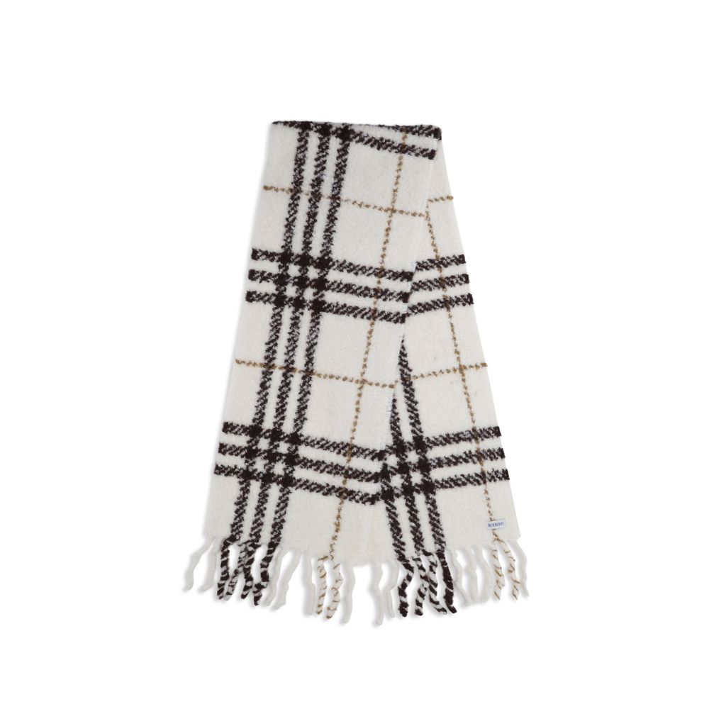 Burberry White Alpaca Vicugna Pacos Scarf