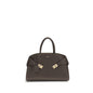 Ferragamo Brown Calf Leather Bos Taurus Shoulder Bag