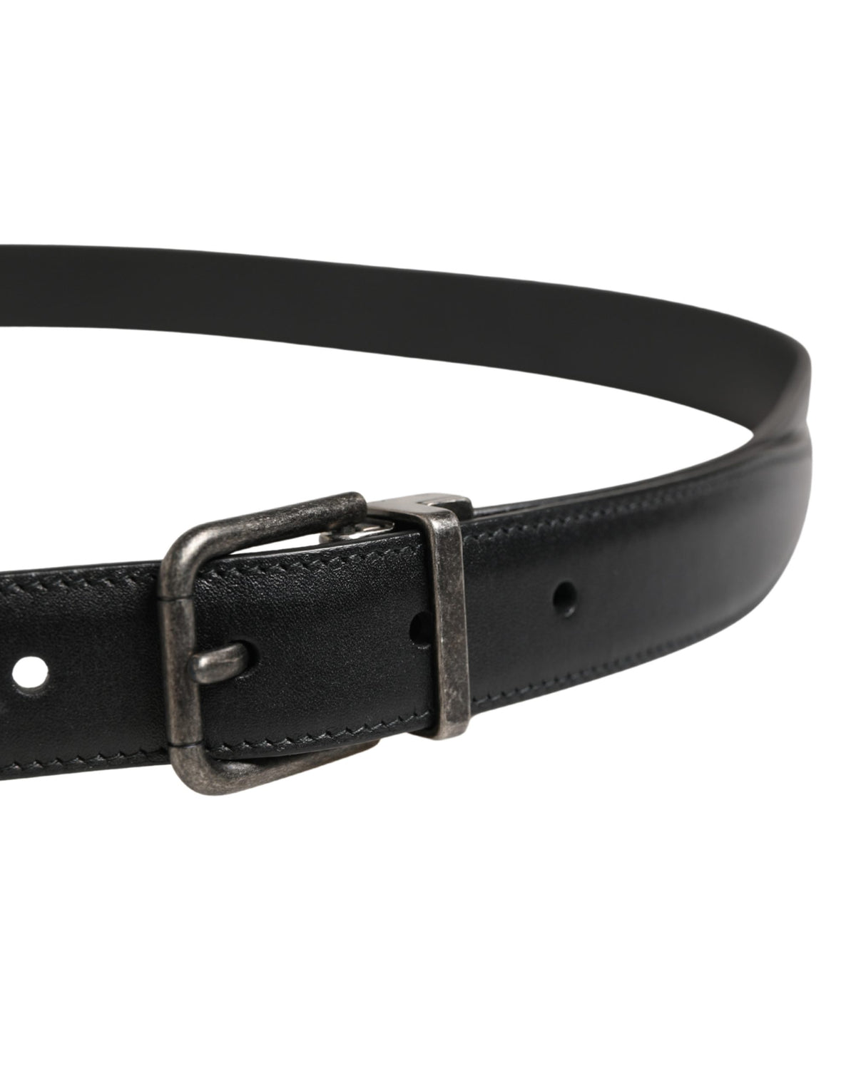 Ceinture Dolce &amp; Gabbana pour homme, en cuir noir classique avec boucle en métal