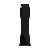 Moncler x Rick Owens Jupe Longue en Coton Noir