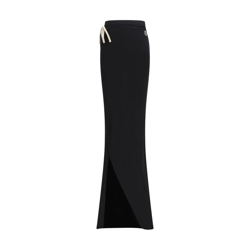 Moncler x Rick Owens Black Cotton Long Skirt - Adjustable Fit