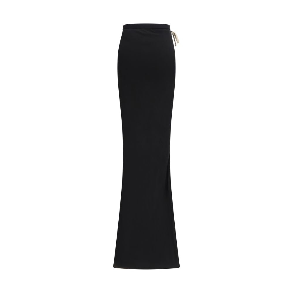 Moncler x Rick Owens Jupe Longue en Coton Noir