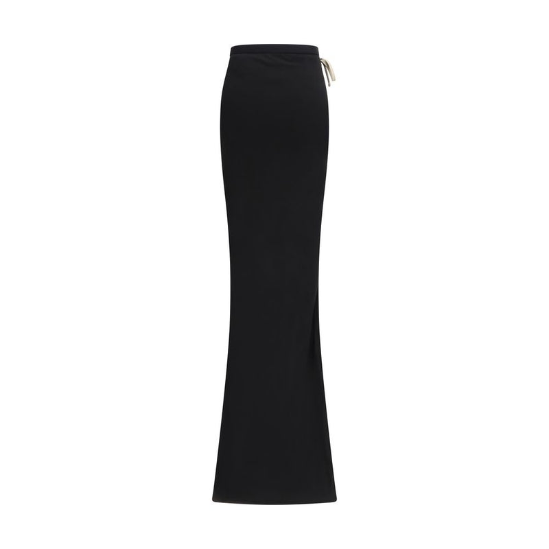 Moncler x Rick Owens Black Cotton Long Skirt - Adjustable Fit