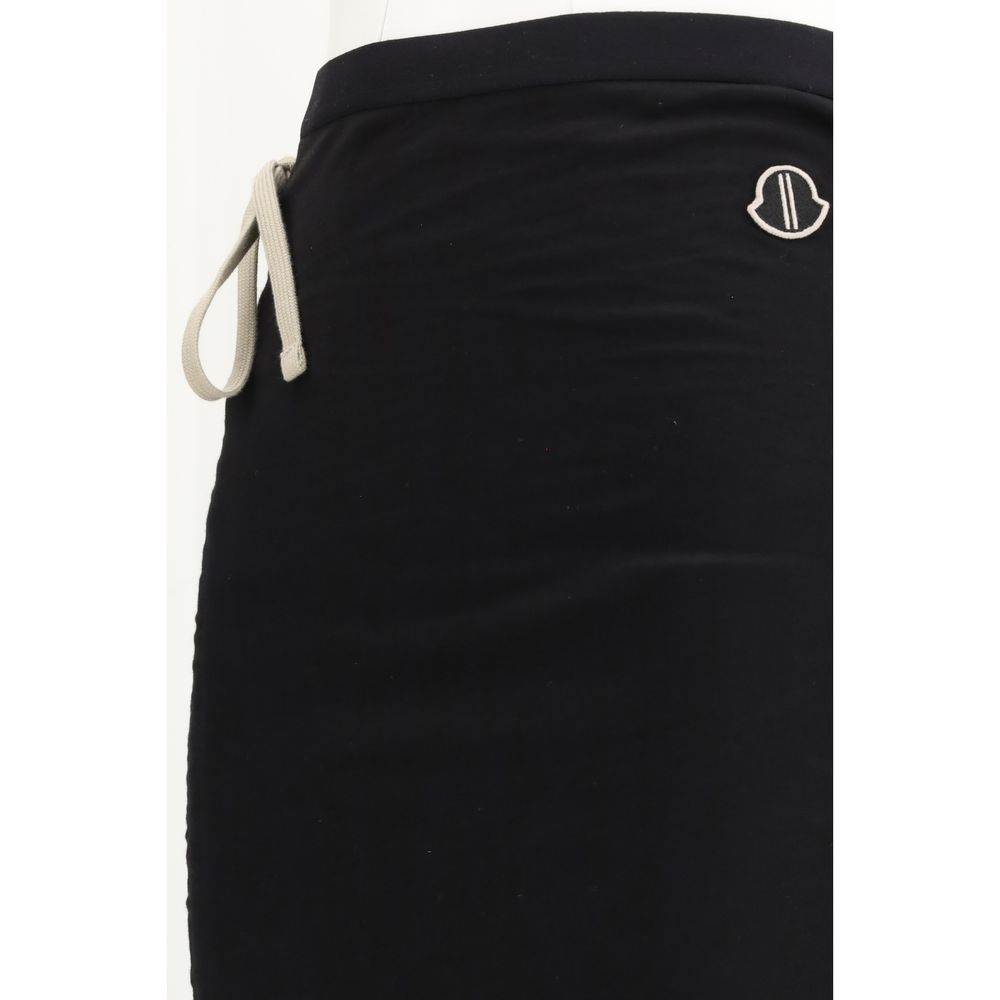 Moncler x Rick Owens Jupe Longue en Coton Noir