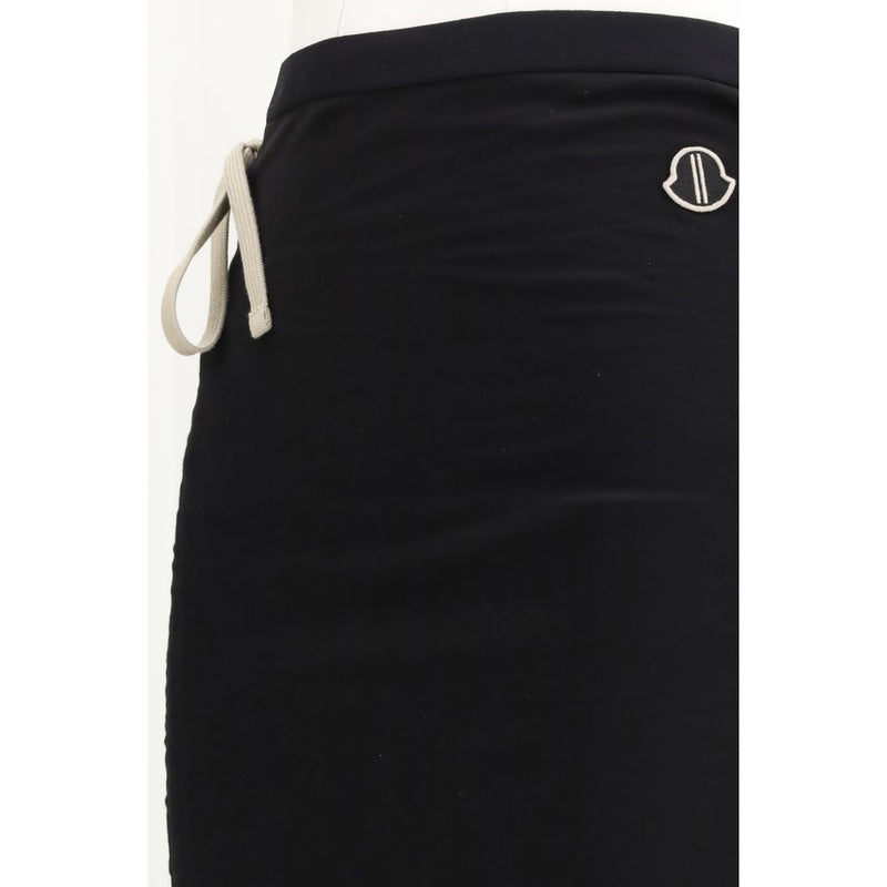 Moncler x Rick Owens Black Cotton Long Skirt - Adjustable Fit
